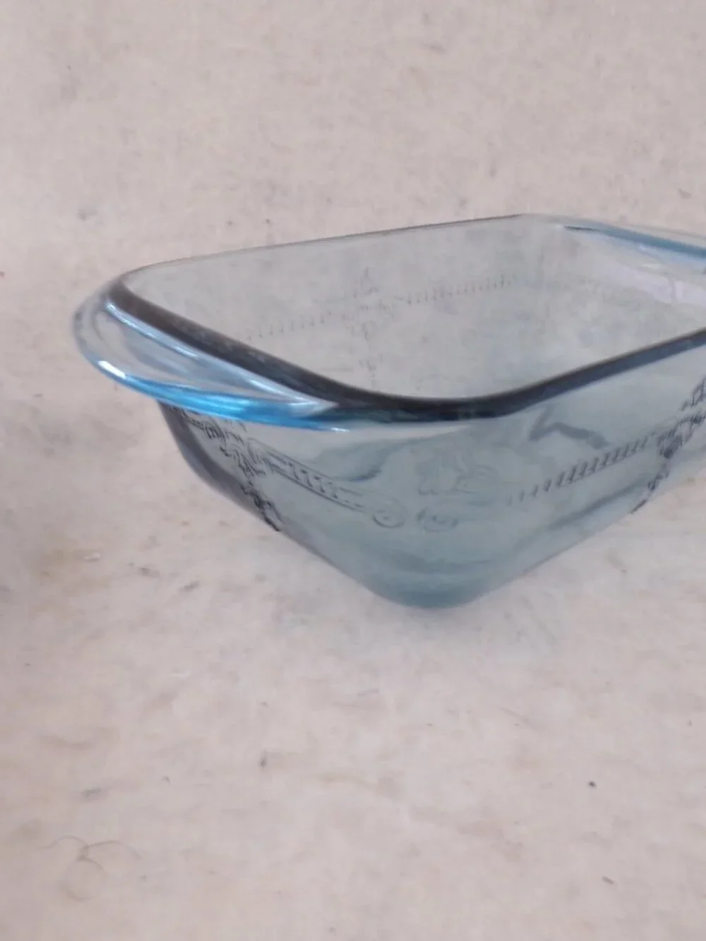 Beautiful Clear Blue 1.5 Baking Casserole Loaf Glass Dish